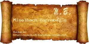 Miselbach Barnabás névjegykártya